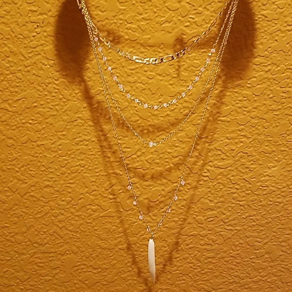 Layered Faux Horn Necklace - Picture 2 of 5